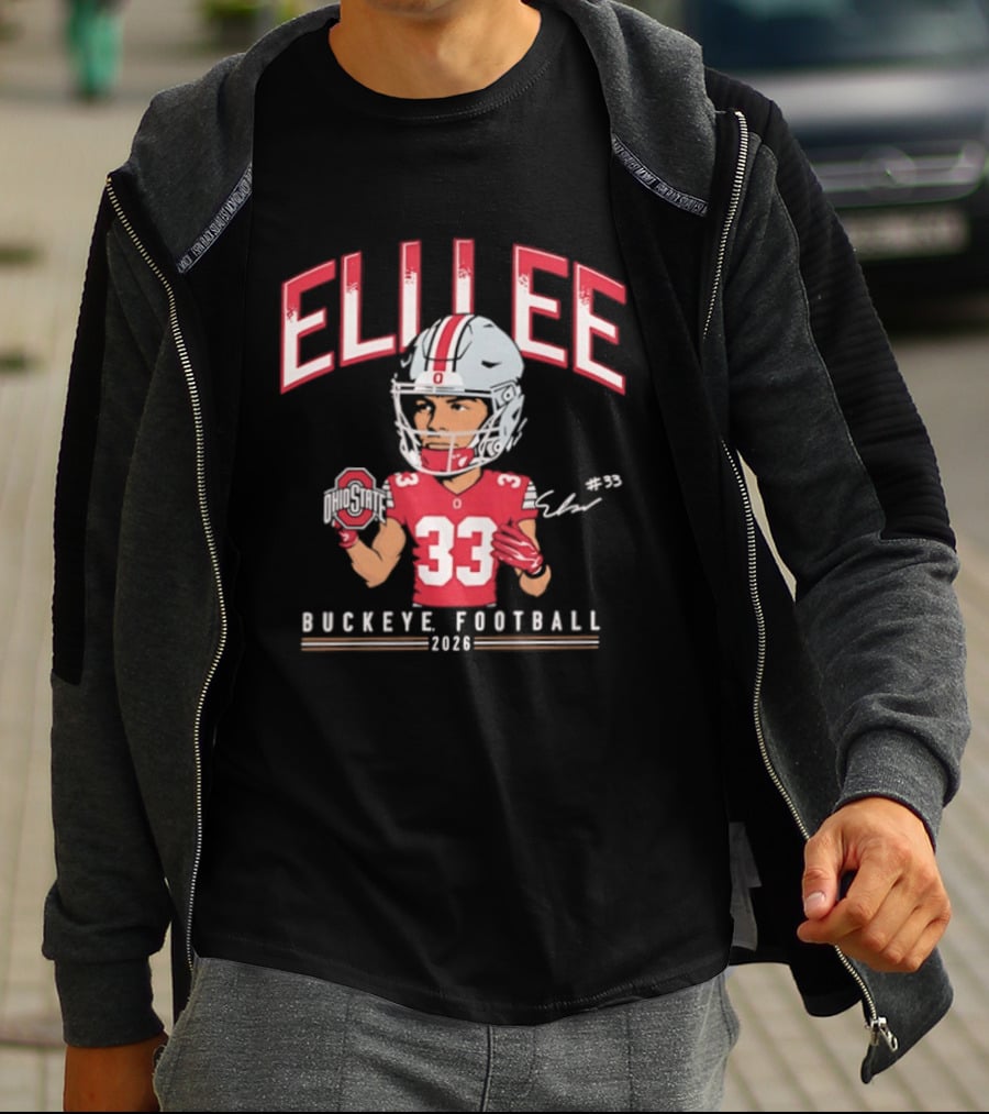 Eli Lee Buckeye Football 2023 Ohio State Buckeyes Caricature T-Shirt