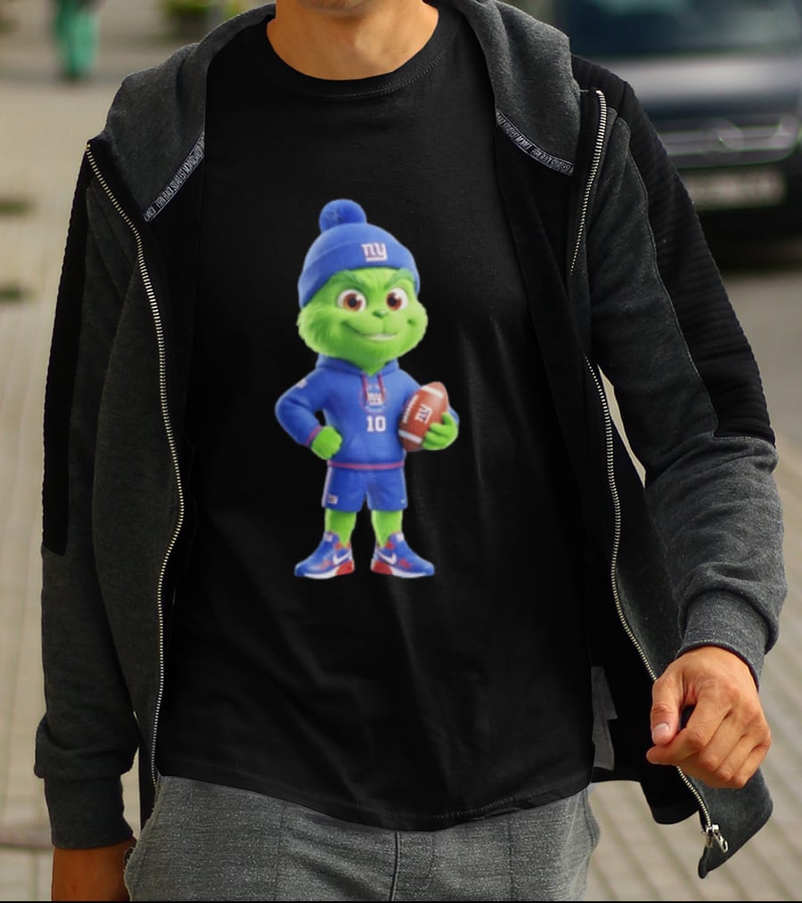 Grinch New York Giants Football 10 3D Cartoon T-Shirt