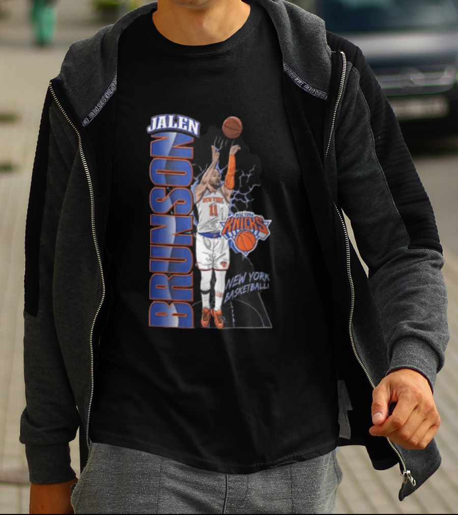 New York Knicks Jalen Brunson Shooting Basketball Player Knicks Basketball T-Shirt