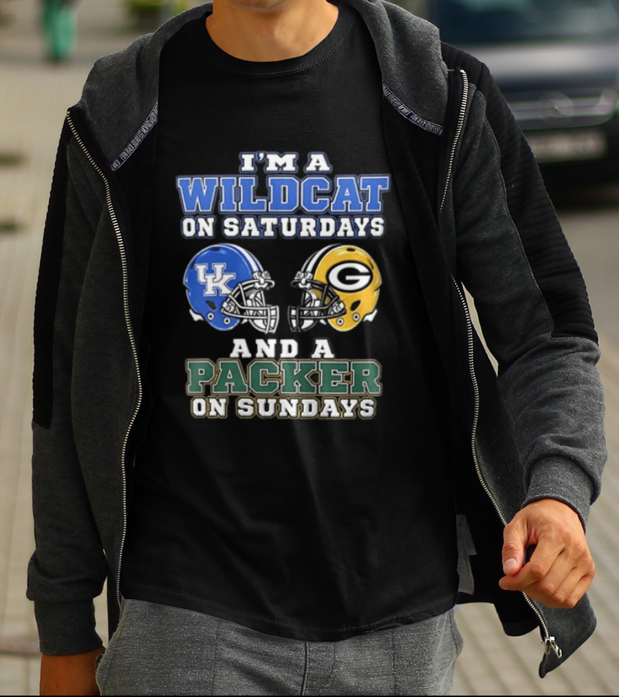 I'm A Wildcat On Saturdays UK Helmet And A Packer On Sundays G Helmet T-Shirt