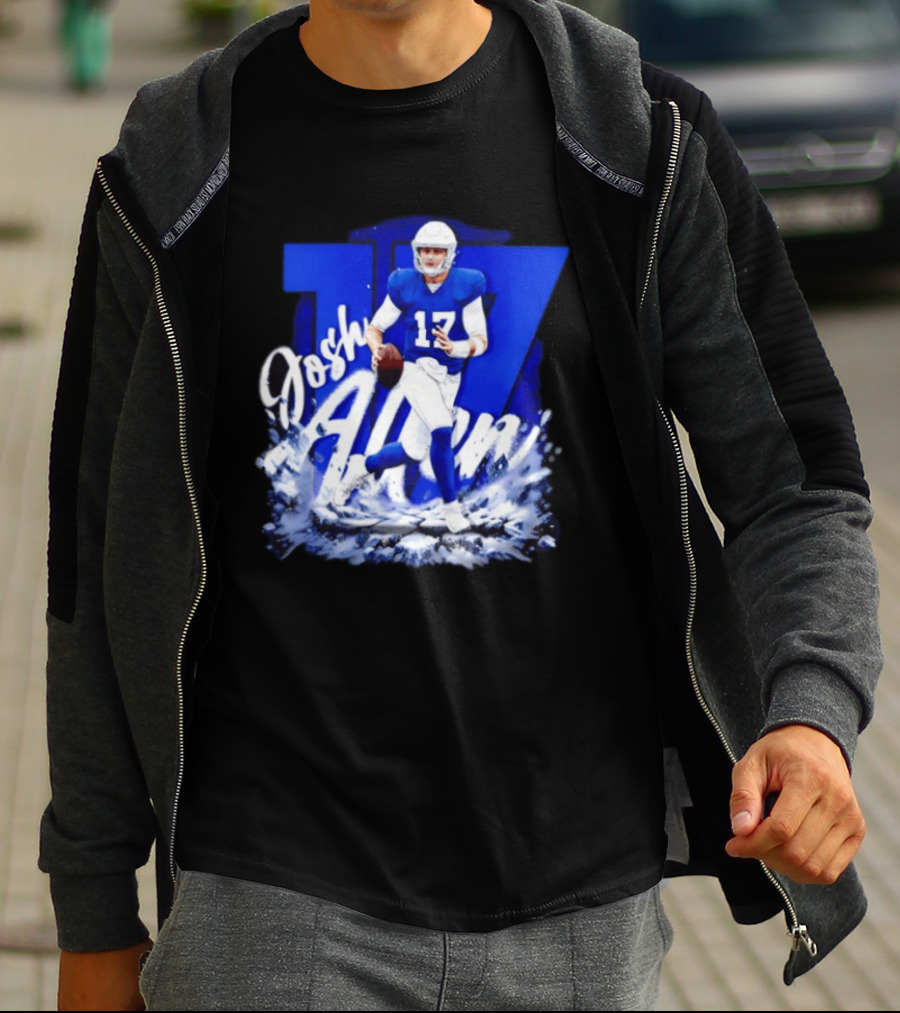 Josh Allen 17 Buffalo Bills Football Player Action T-Shirt