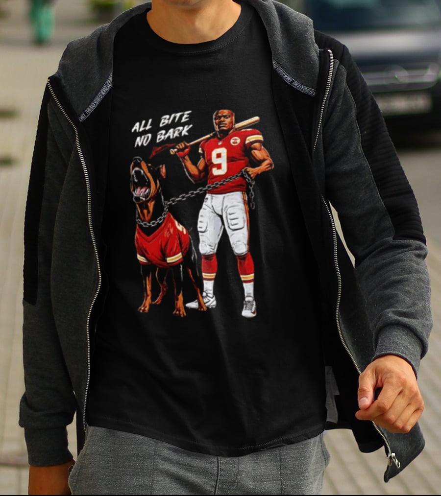 Kenneth Walker III All Bite No Bark Number 9 Football Player And Dog T-Shirt