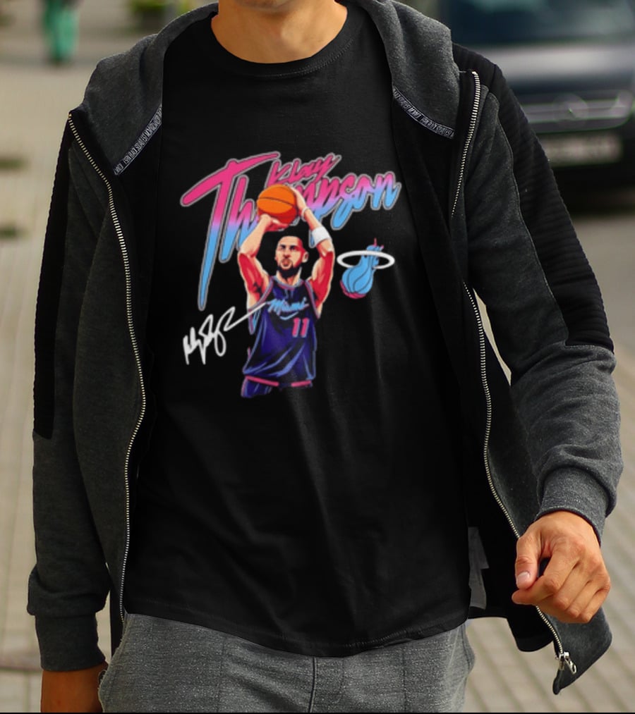 Klay Thompson Miami Heat Basketball Player Number 11 Signature T-Shirt