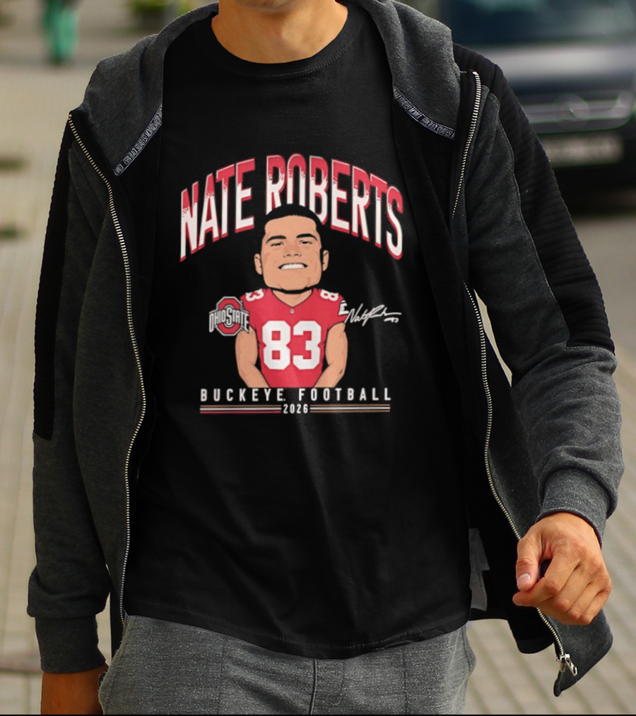 Nate Roberts Ohio State Buckeyes Football 2023 Caricature 83 T-Shirt