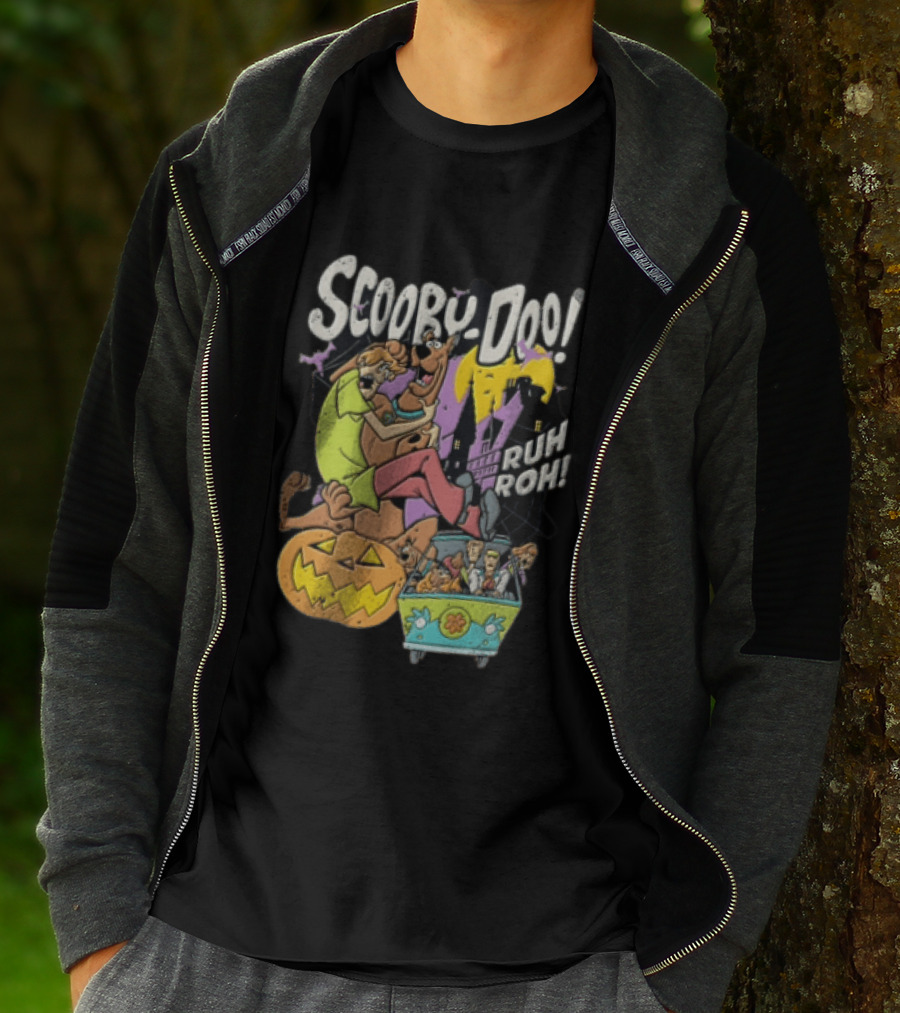 Scooby Doo Ruh Roh Shaggy Haunted House Pumpkin Mystery Machine T-Shirt