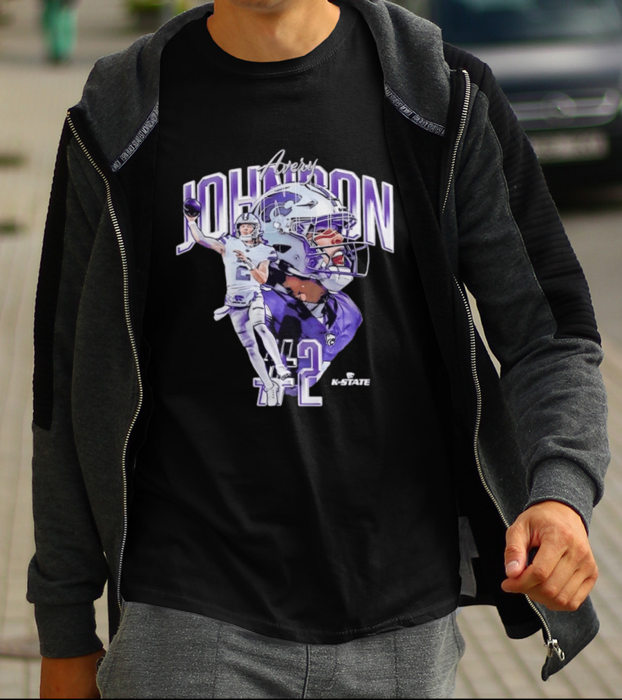 Kansas State Wildcats No 2 Avery Johnson NCAA Football Caricature K State T-Shirt