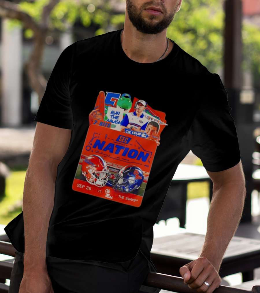 SEC Nation Florida Gators Vs Ole Miss The Swamp September 26 Helmets Football Rivalry T-Shirt