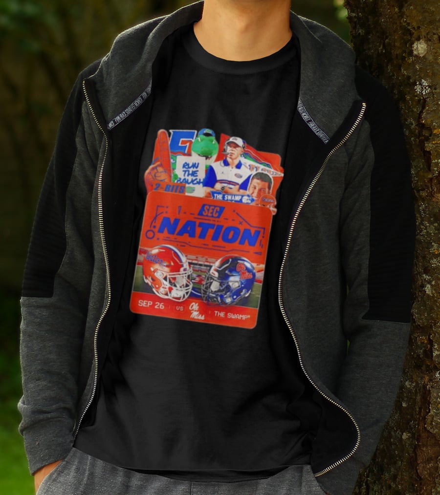 SEC Nation Florida Gators Vs Ole Miss The Swamp September 26 Helmets Football Rivalry T-Shirt