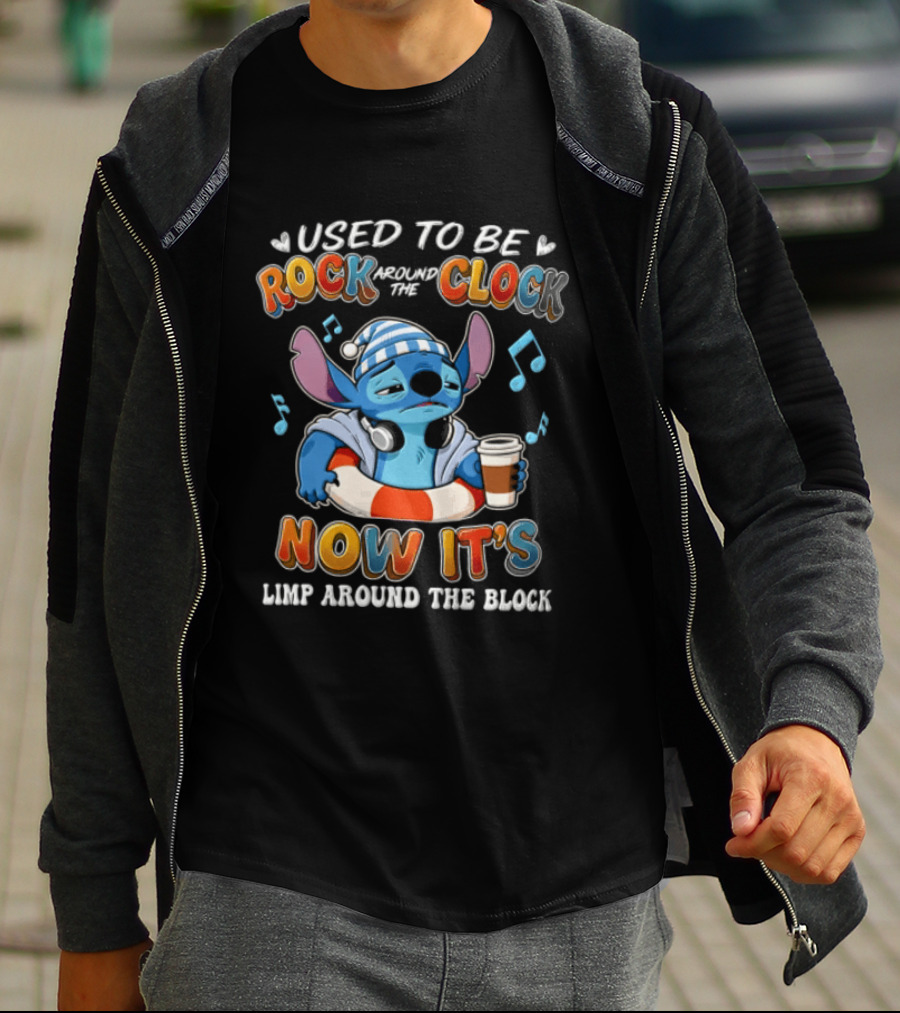 Used To Be Rock Around The Now It's Limp Around The Block Stitch Disney T-Shirt