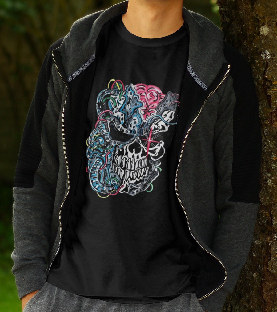 Warrenlotas Cybernetic Skull Art Piece T-Shirt