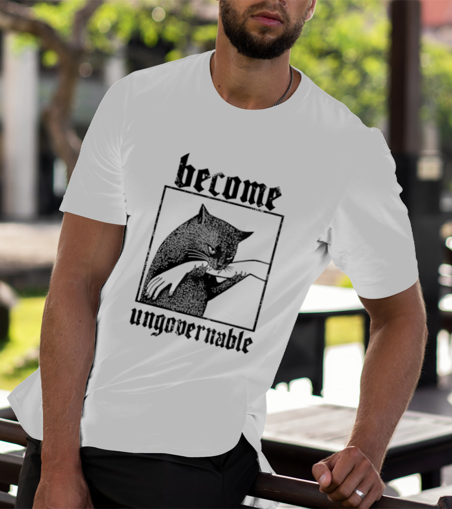 Become Ungovernable Cat Vintage Blackletter T-Shirt