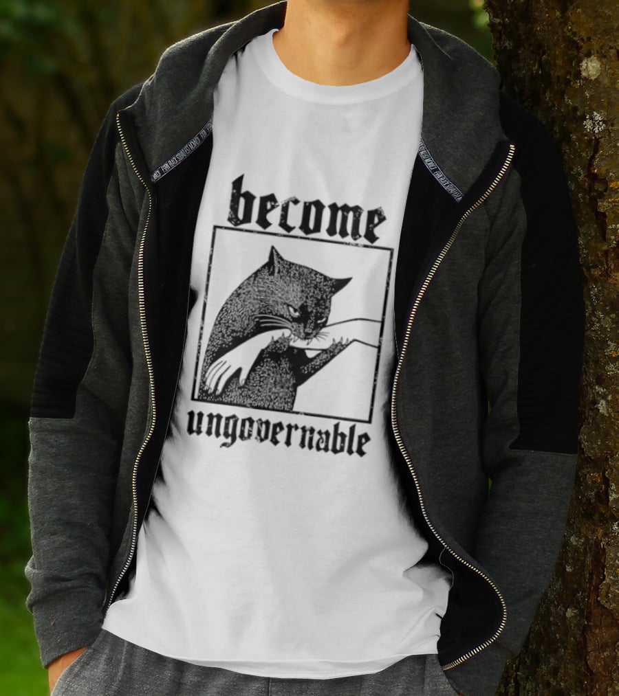 Become Ungovernable Cat Vintage Blackletter T-Shirt
