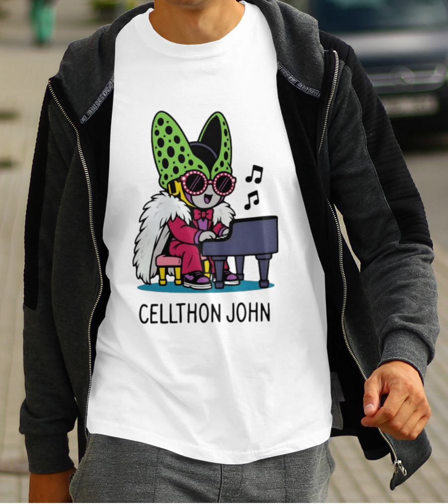 Cellthon John Dragon Ball Z Piano Music Fun T-Shirt