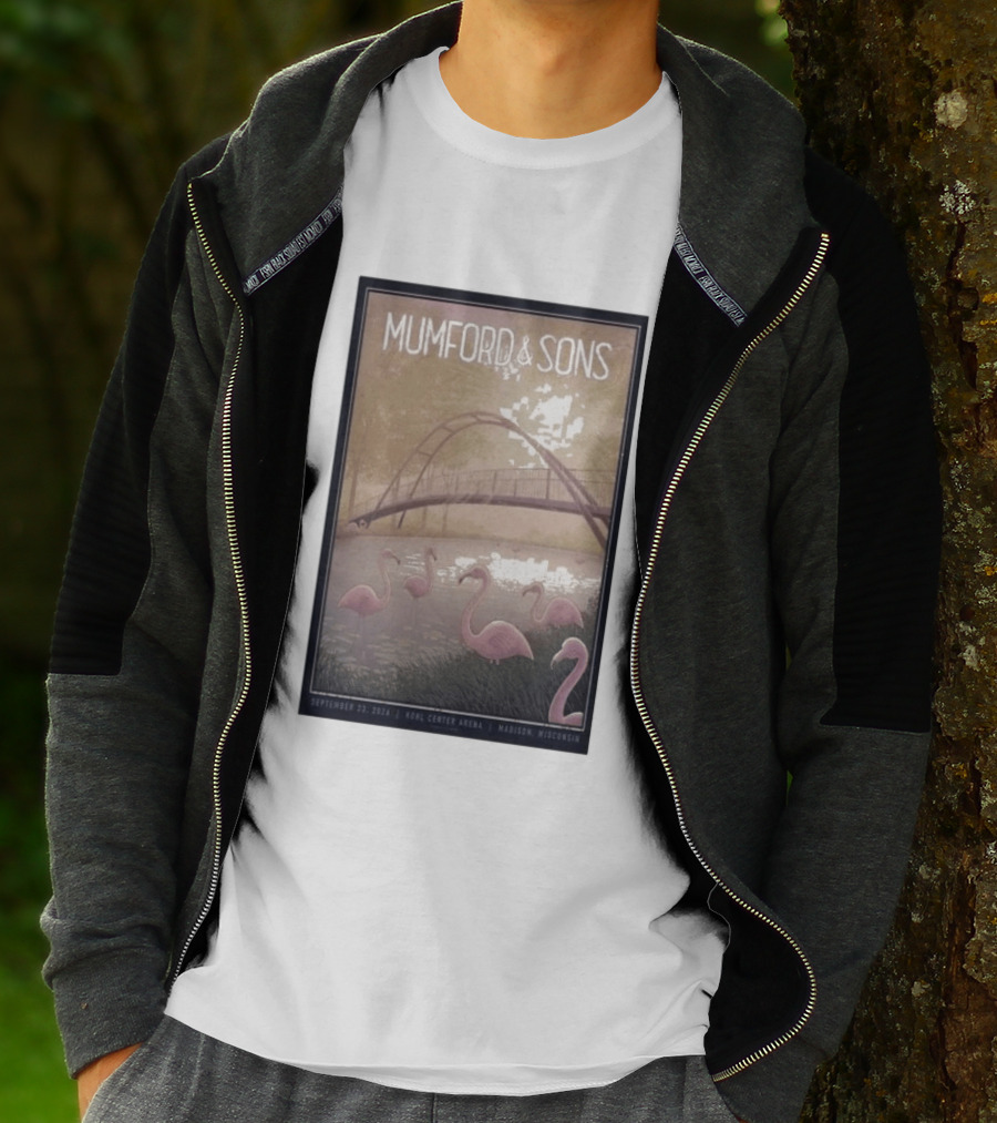 Mumford And Sons Concert Featuring Flamingos At Kohl Center Arena Madison WI September 23 2026 T-Shirt