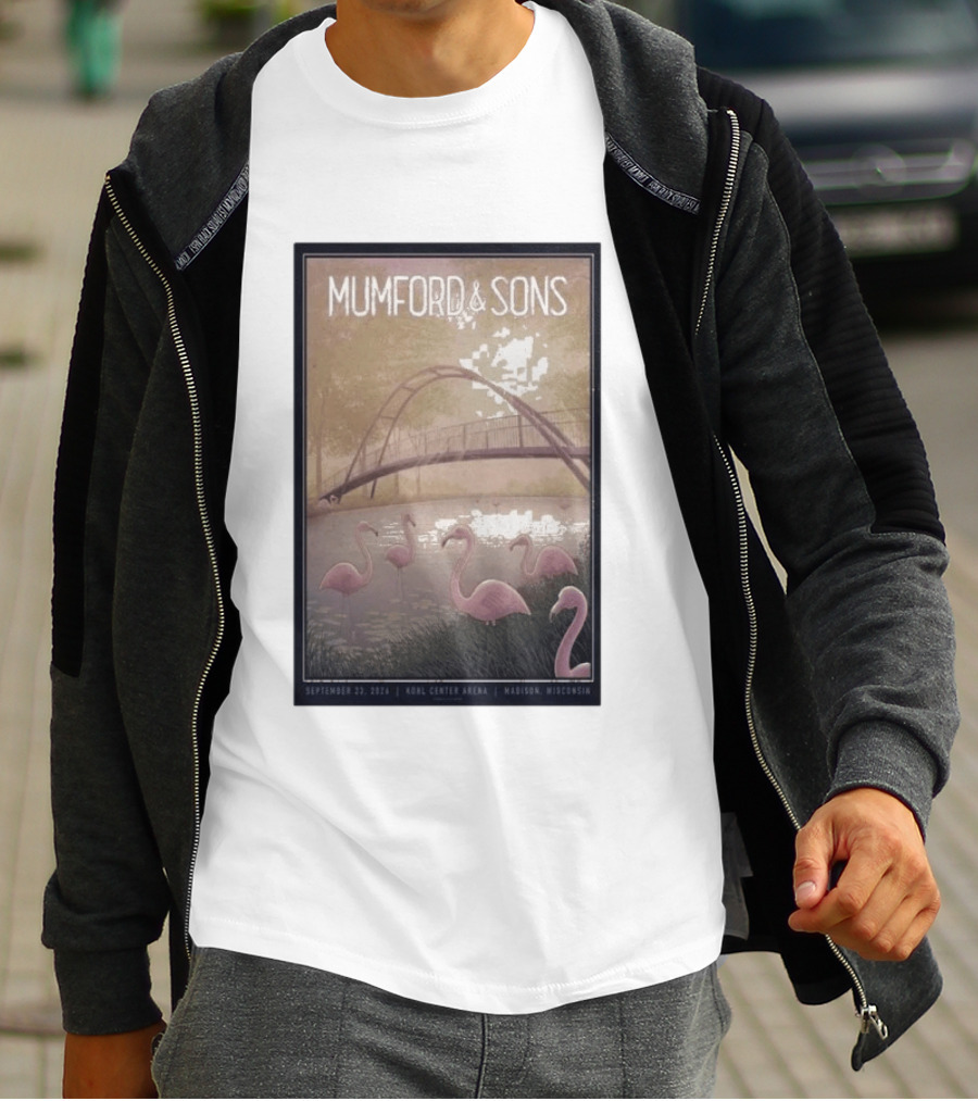 Mumford And Sons Concert Featuring Flamingos At Kohl Center Arena Madison WI September 23 2026 T-Shirt