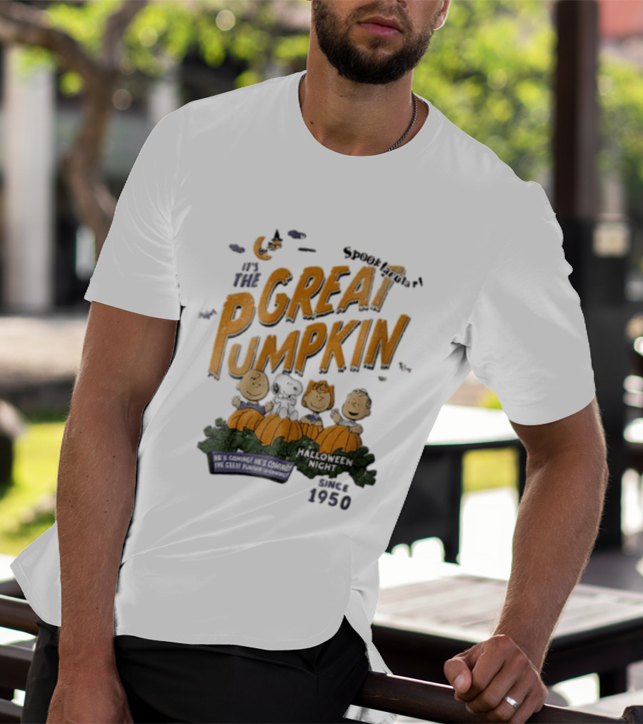 Spooktacular It's The Great Pumpkin Halloween Night Since 1950 Peanuts Charlie Brown Snoopy T-Shirt
