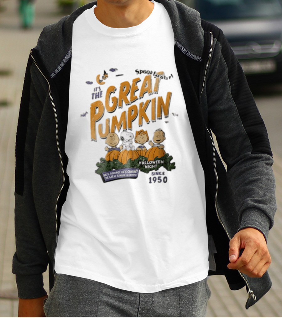 Spooktacular It's The Great Pumpkin Halloween Night Since 1950 Peanuts Charlie Brown Snoopy T-Shirt