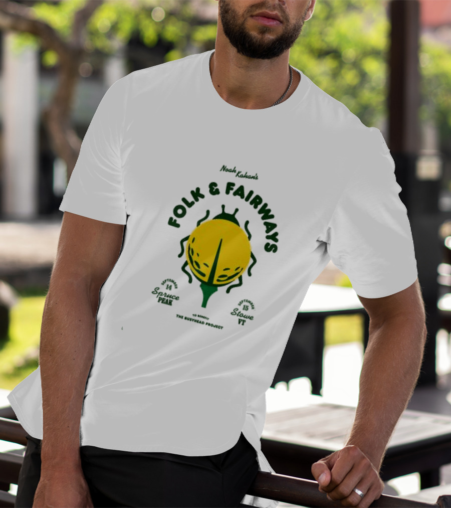 The Busyhead Project Shop 2026 Folk And Fairways Beetle Green Yellow T-Shirt