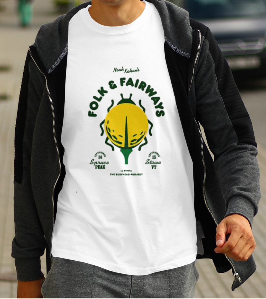 The Busyhead Project Shop 2026 Folk And Fairways Beetle Green Yellow T-Shirt