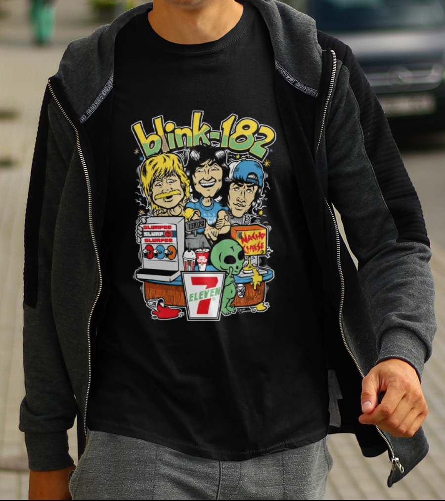 Blink 182 Store 7 Eleven X Blink 182 Take It To Eleven Nacho Fries Slurpee Alien T-Shirt