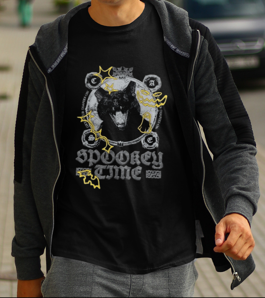 Caseoh Games Store Spooky Time Wolf Ghost Halloween T-Shirt
