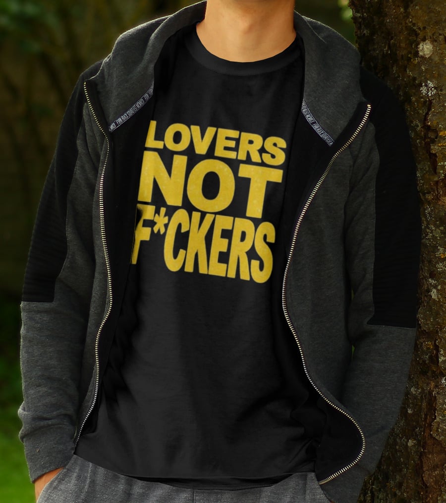 Lovers Not Fckers Bold Yellow T-Shirt