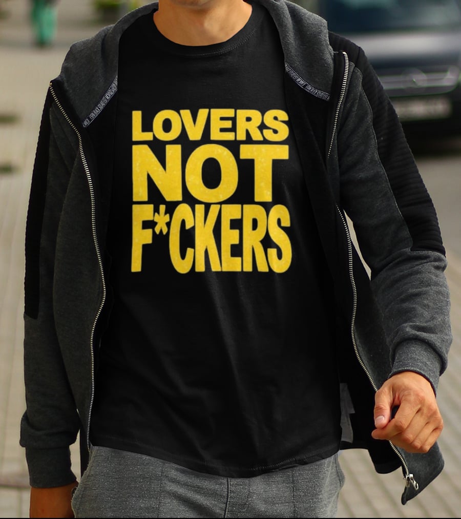 Lovers Not Fckers Bold Yellow T-Shirt