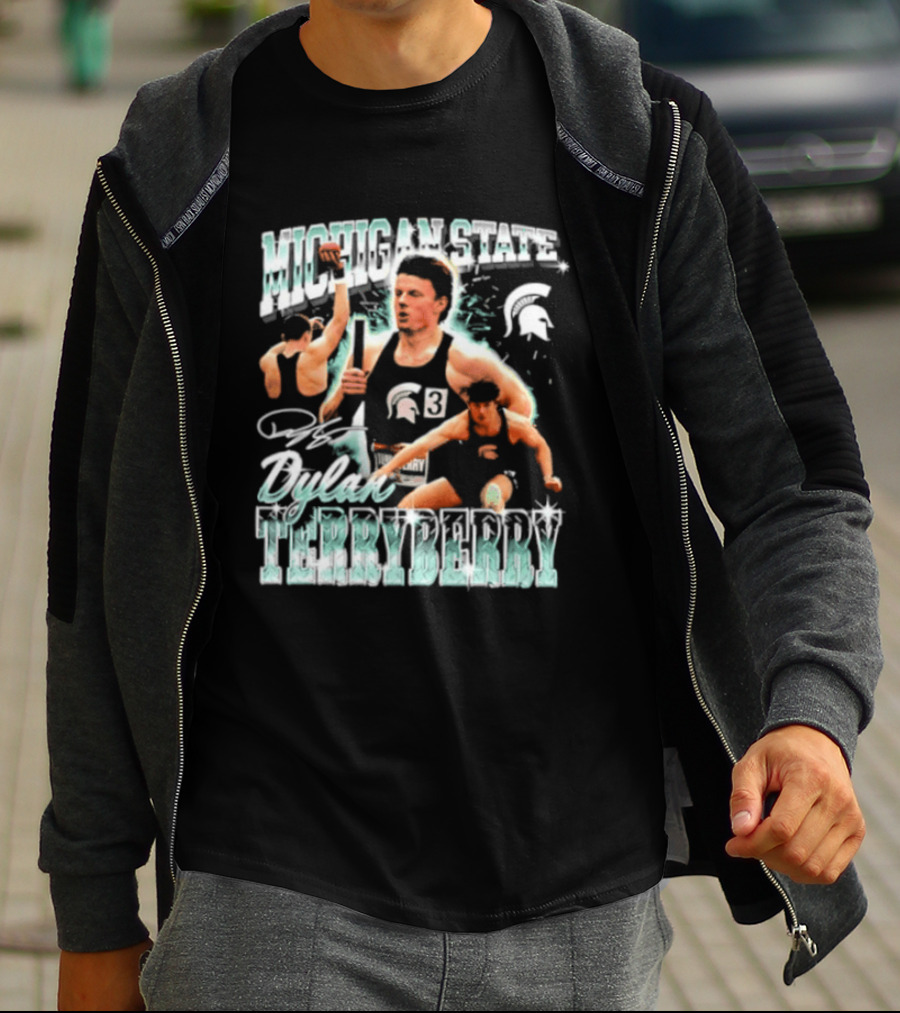 Michigan State Spartans Dylan Terryberry Player Collage T-Shirt