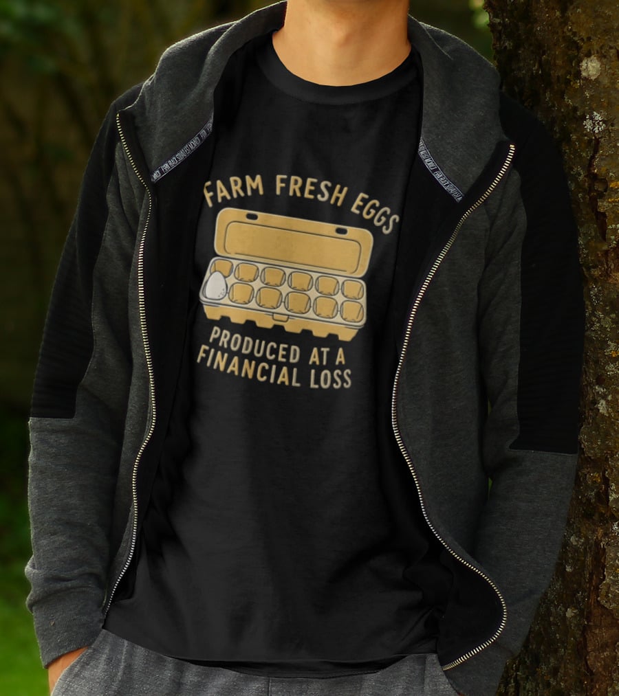 Farm Fresh Eggs Produced At A Financial Loss Egg Carton Single White Egg T-Shirt
