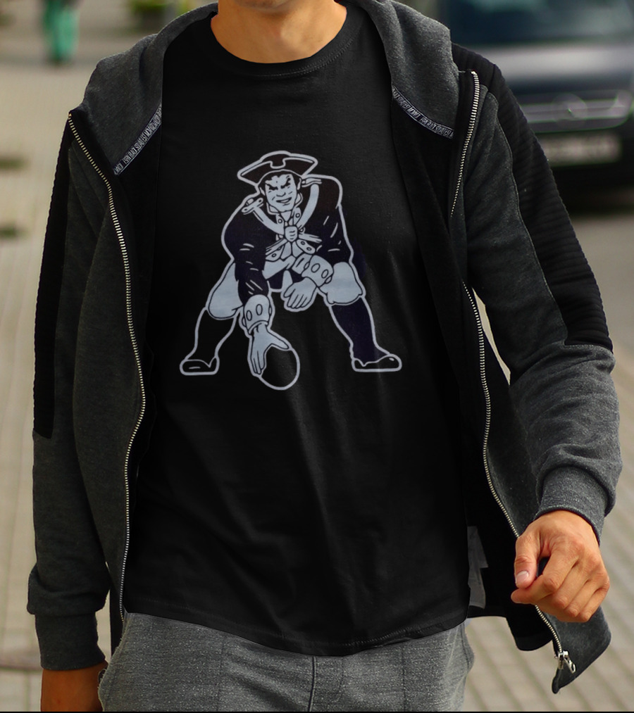 New England Patriots Pat Patriot 1979 Football Blackout T-Shirt