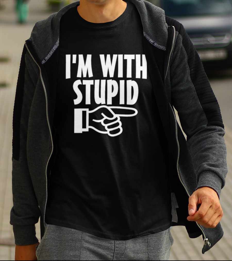 I'm With Stupid Finger Pointing Fun T-Shirt