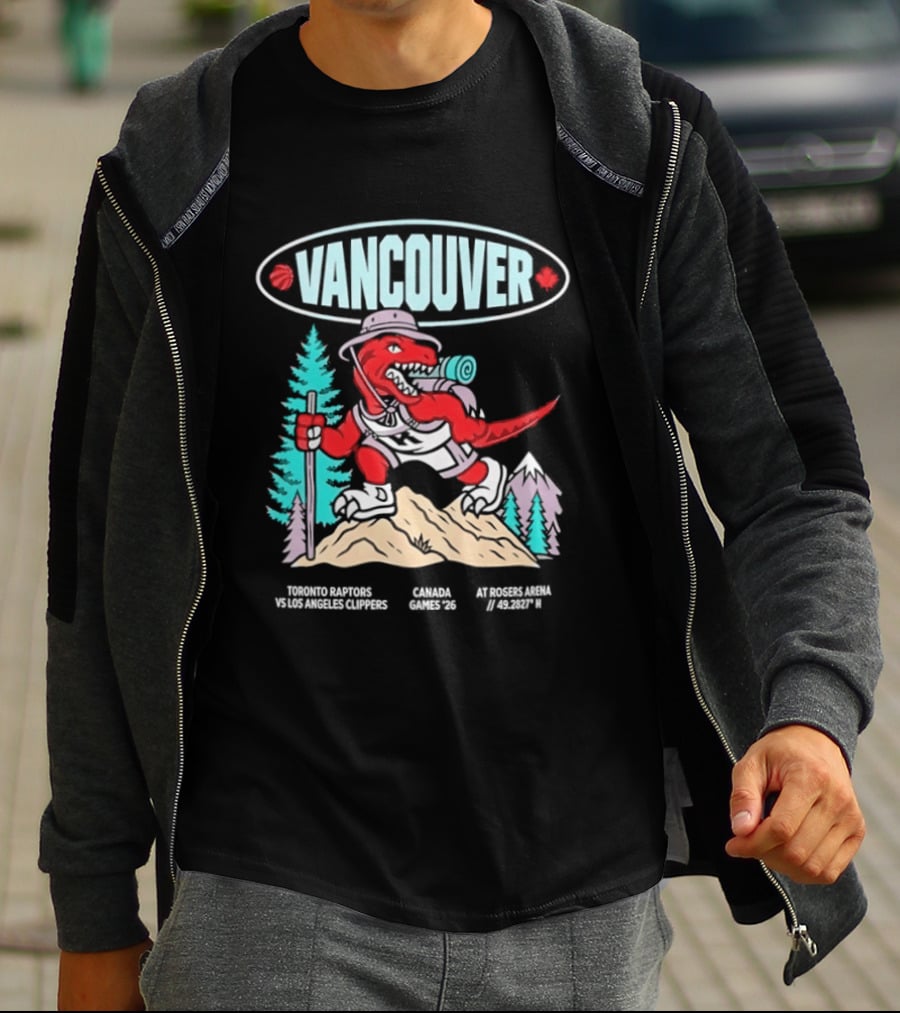 Toronto Raptors Vs Los Angeles Clippers Canada Games 2026 Vancouver Retro Style Basketball Event T-Shirt