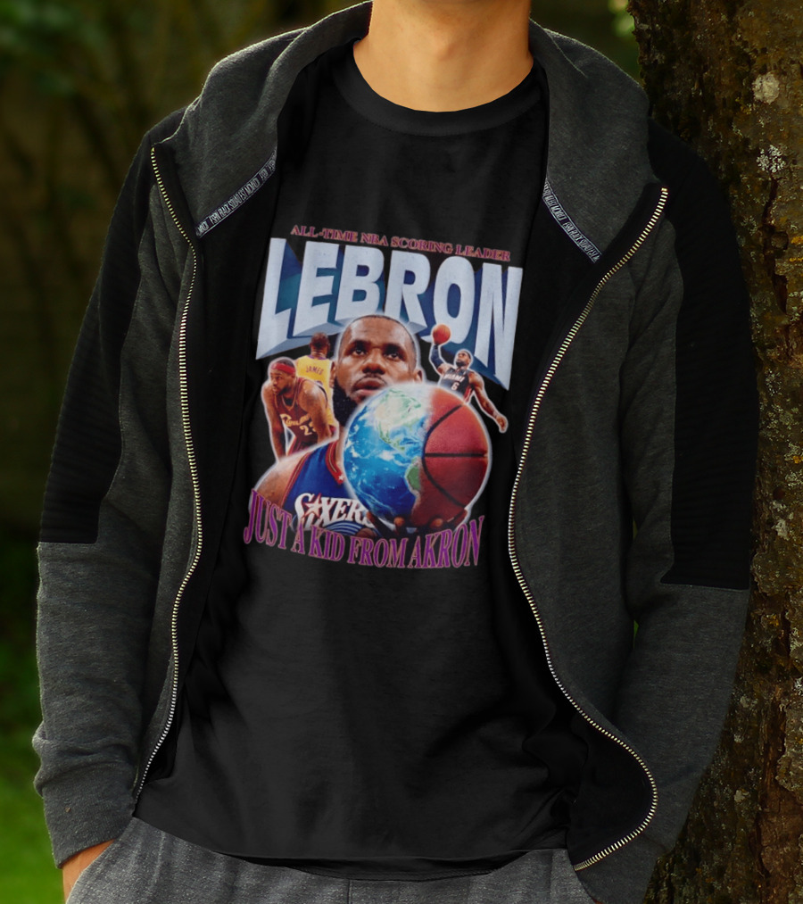 LeBron All Time NBA Scoring Leader Just A Kid From Akron T-Shirt