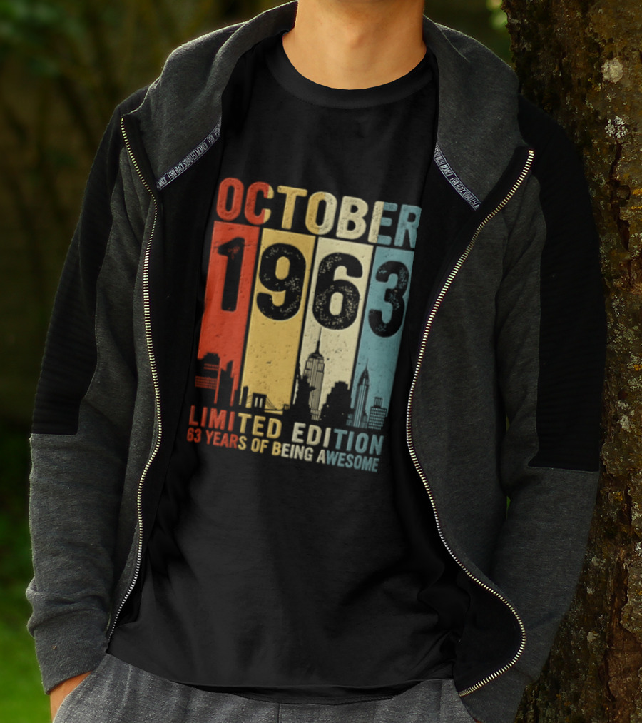 October 1963 Limited Edition 60 Years Of Being Awesome New York City Skyline T-Shirt