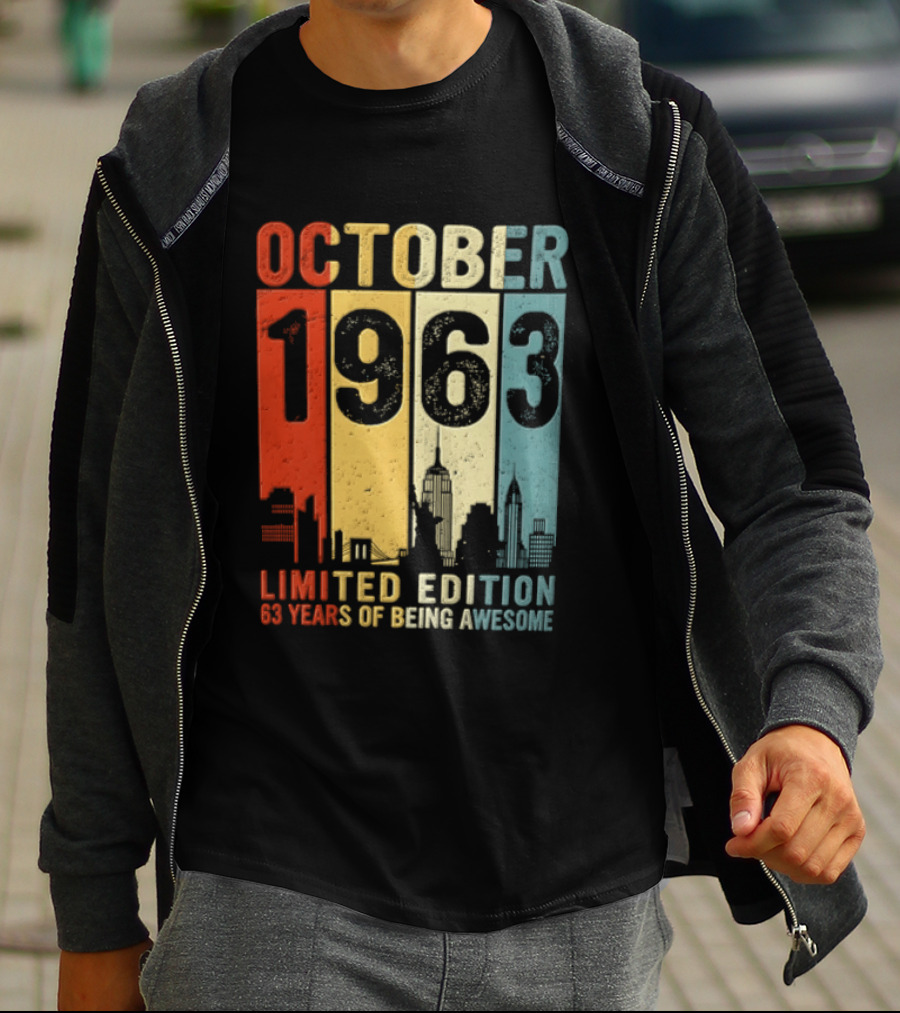October 1963 Limited Edition 60 Years Of Being Awesome New York City Skyline T-Shirt