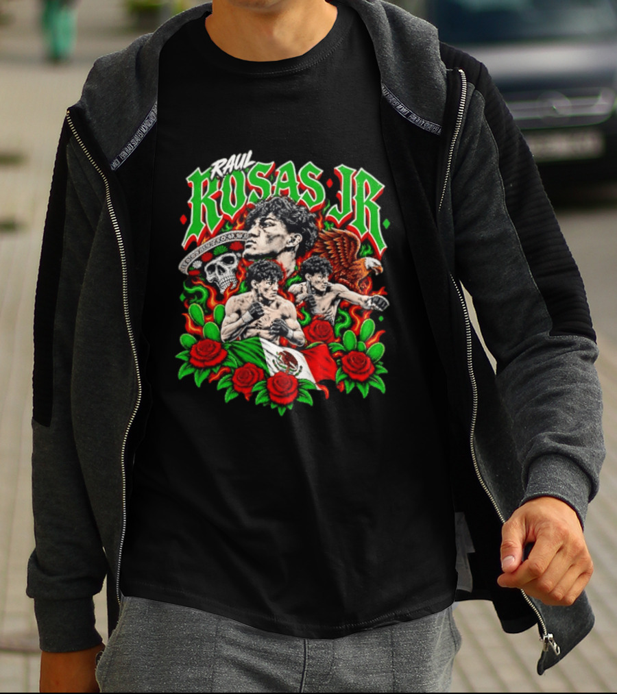 Raúl Rosas Jr UFC Mexican Flag Rose Skull Eagle T-Shirt