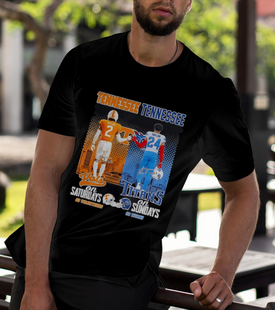 Tennessee Volunteers On Saturdays Go Volunteers Tennessee Titans On Sundays Go Titans T-Shirt