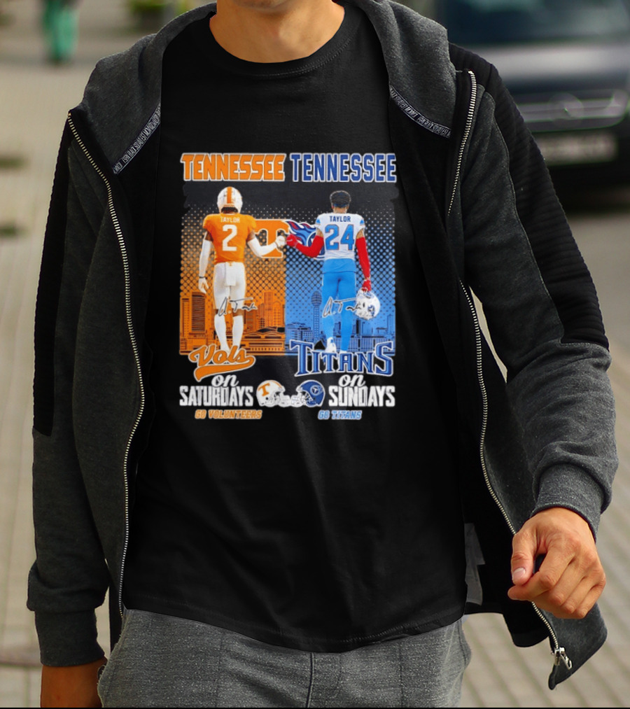 Tennessee Volunteers On Saturdays Go Volunteers Tennessee Titans On Sundays Go Titans T-Shirt
