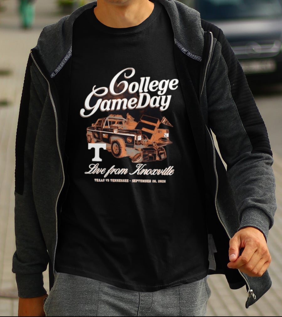 College Gameday Texas Vs Tennessee Live From Knoxville September 23 2023 Vintage Truck T-Shirt