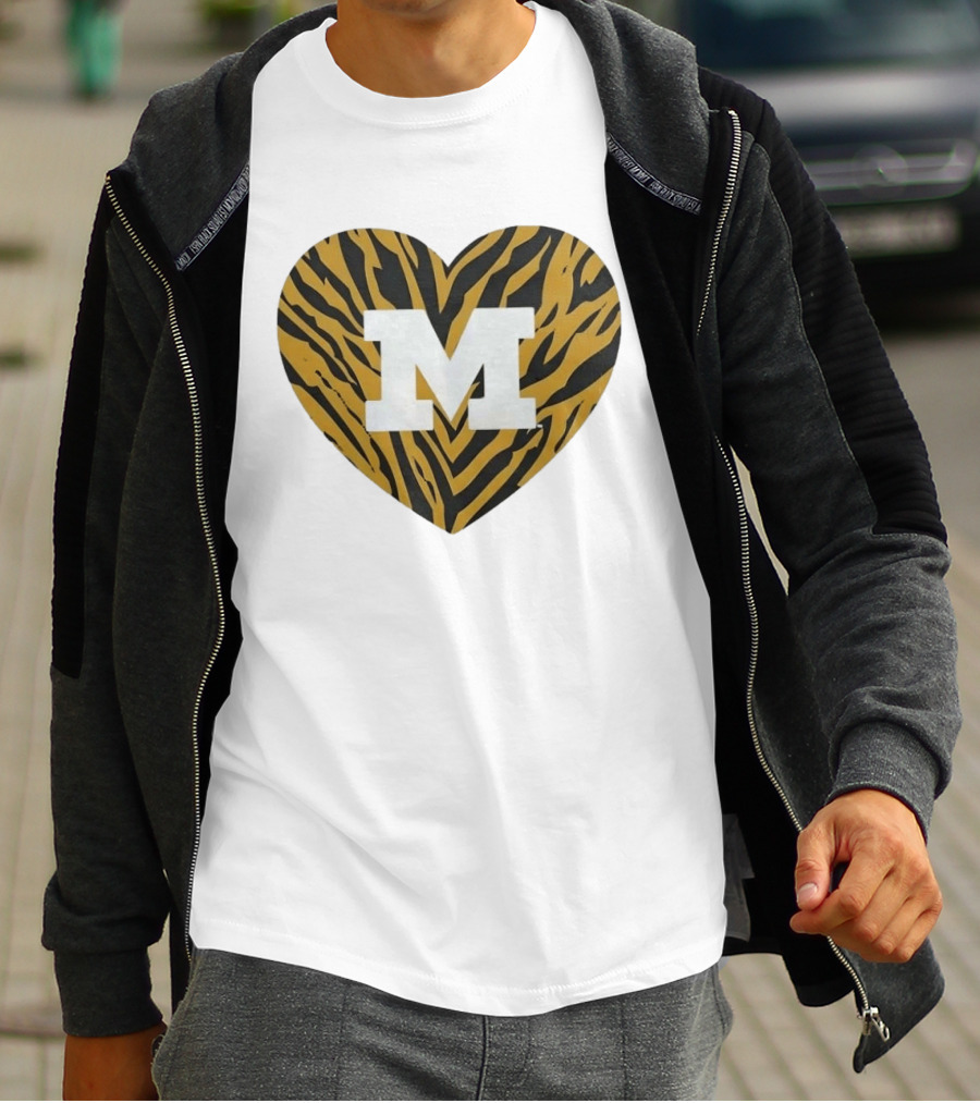 Mizzou Heart M Tiger Stripes Bold Spirit T-Shirt