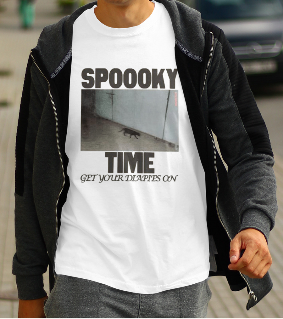 Spoooky Time Get Your Diapers On Caseoh Games Store Kitty CCTV T-Shirt