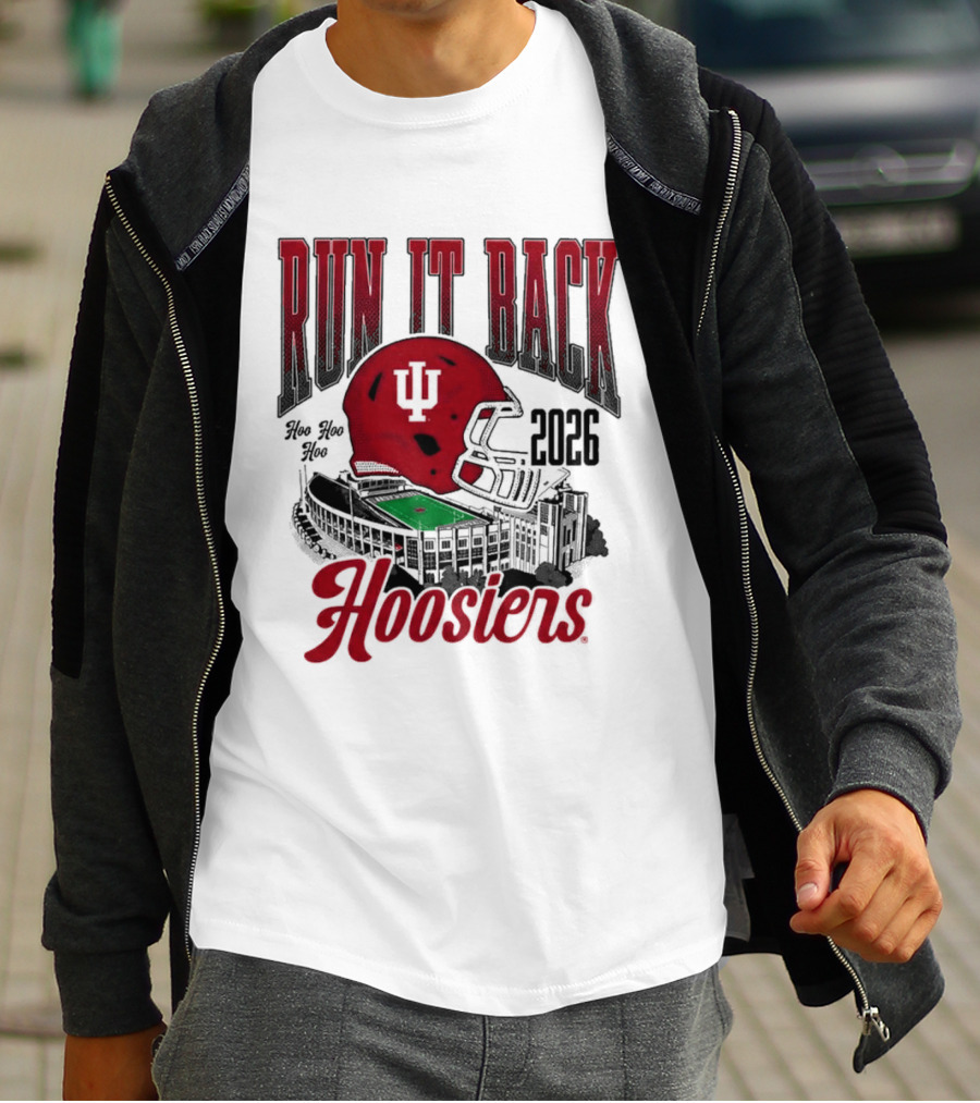 Run It Back Hoosiers Football Helmet 2026 Indiana University T-Shirt