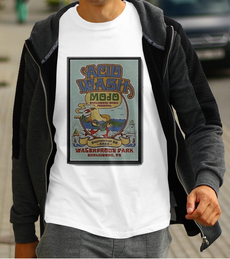 Acid Wash Mojo Burlington Music Festival September 26 2026 Waterfront Park Burlington Vermont T-Shirt