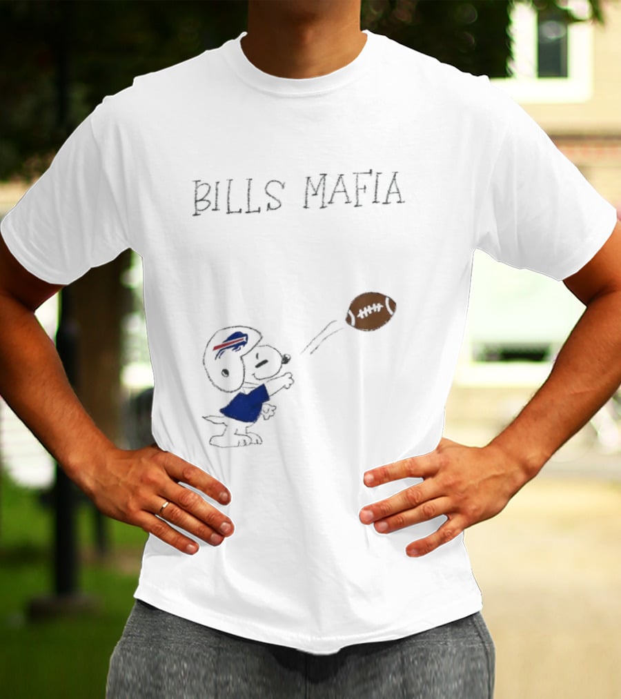 Snoopy Bills Mafia Buffalo Bills Football Fan Apparel Peanuts Sports T-Shirt