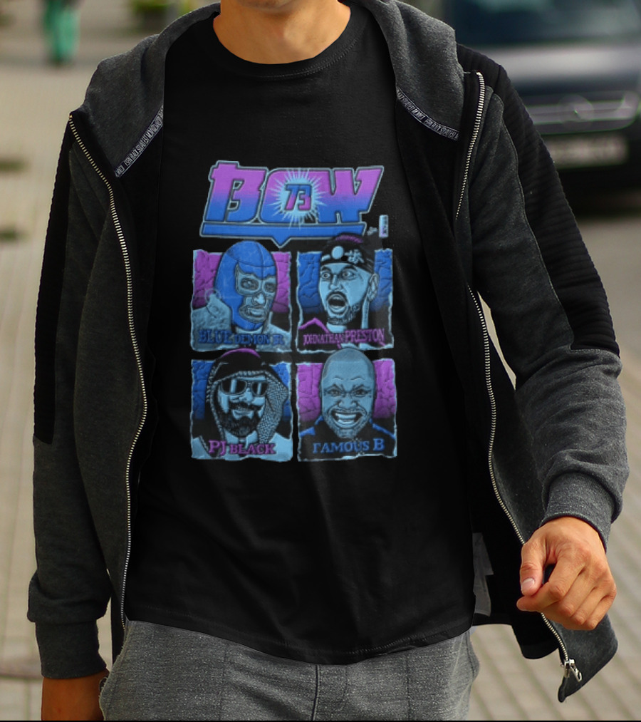 BCW 73 Blue Demon Jr Johnathan Preston PJ Black Famous B T-Shirt