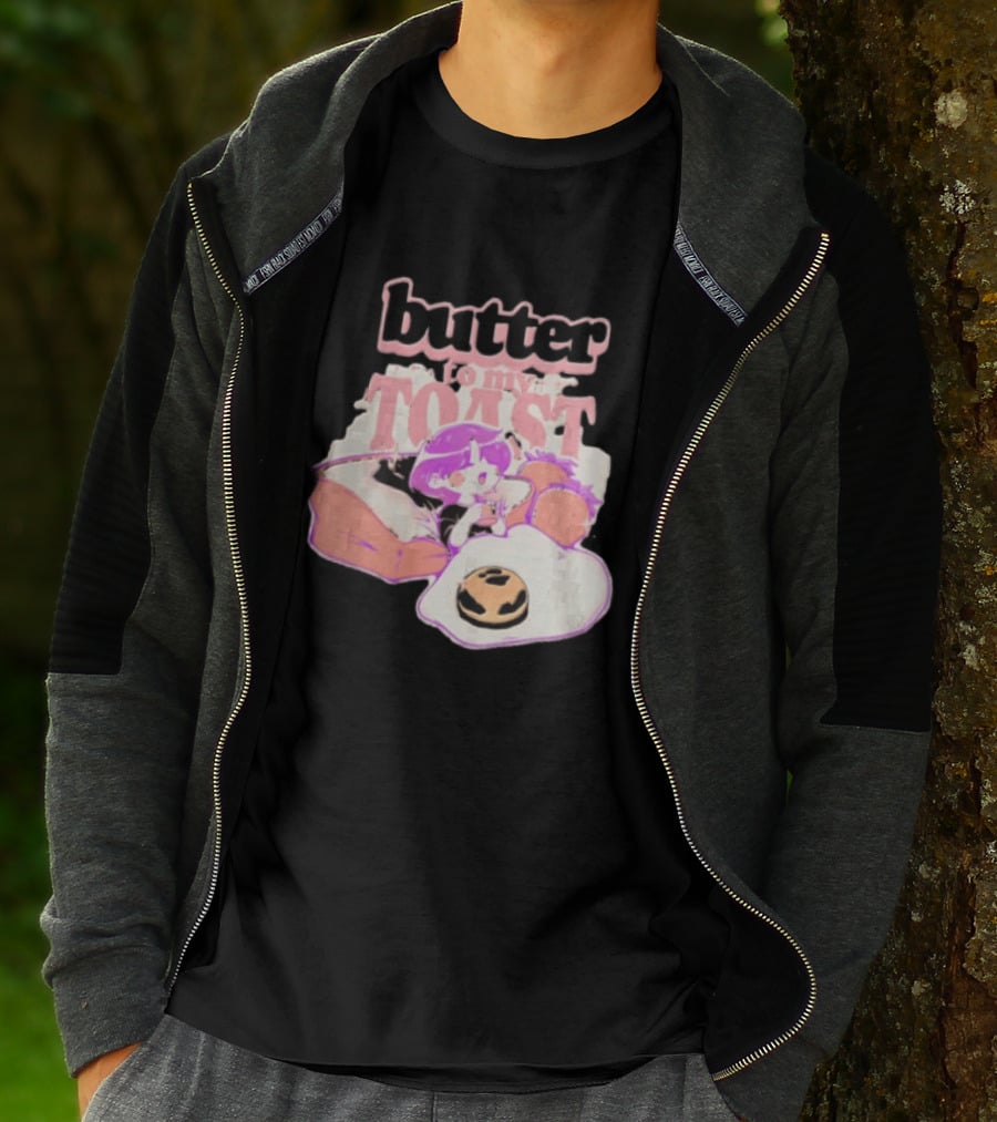 Butter To My Toast Anime Girl Breakfast Toast Strawberries Egg T-Shirt