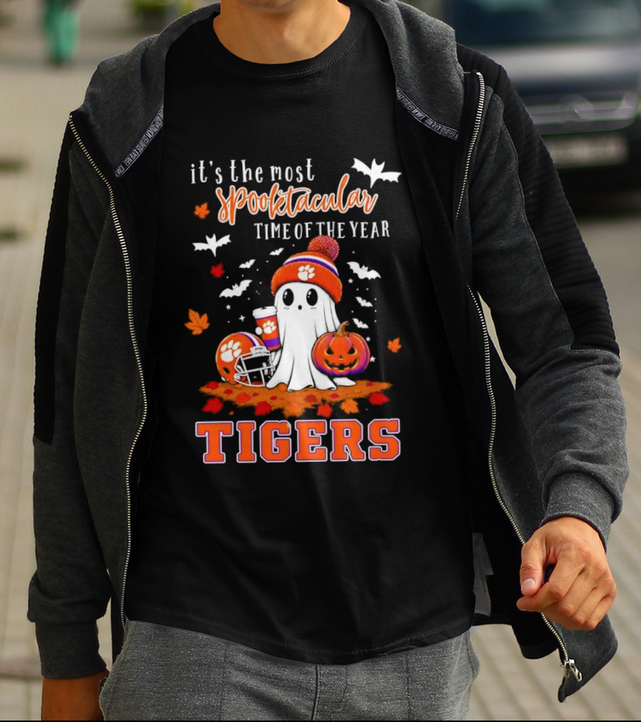 Tiger's Most Spooktacular Halloween Time With Ghost And Pumpkins T-Shirt