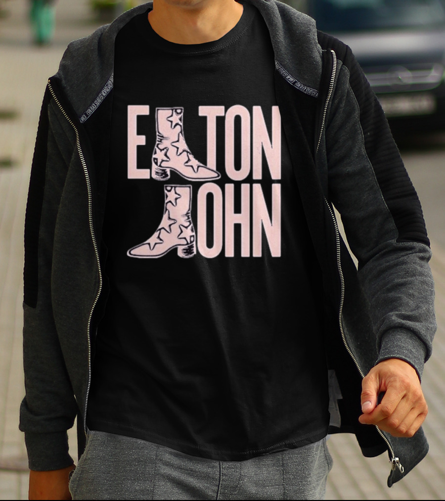 Elton John Star Pattern Boot Troubadour T-Shirt
