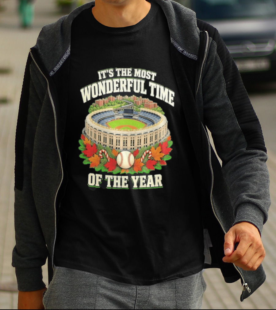 It's The Most Wonderful Time New York Yankee Stadium Baseball Holiday Season T-Shirt