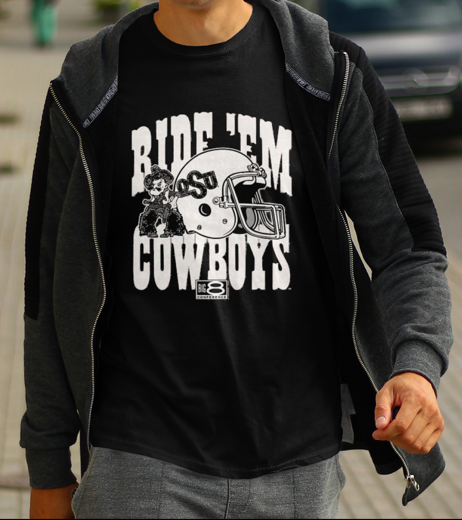 Ride 'Em Cowboys OSU Big 8 Helmet T-Shirt